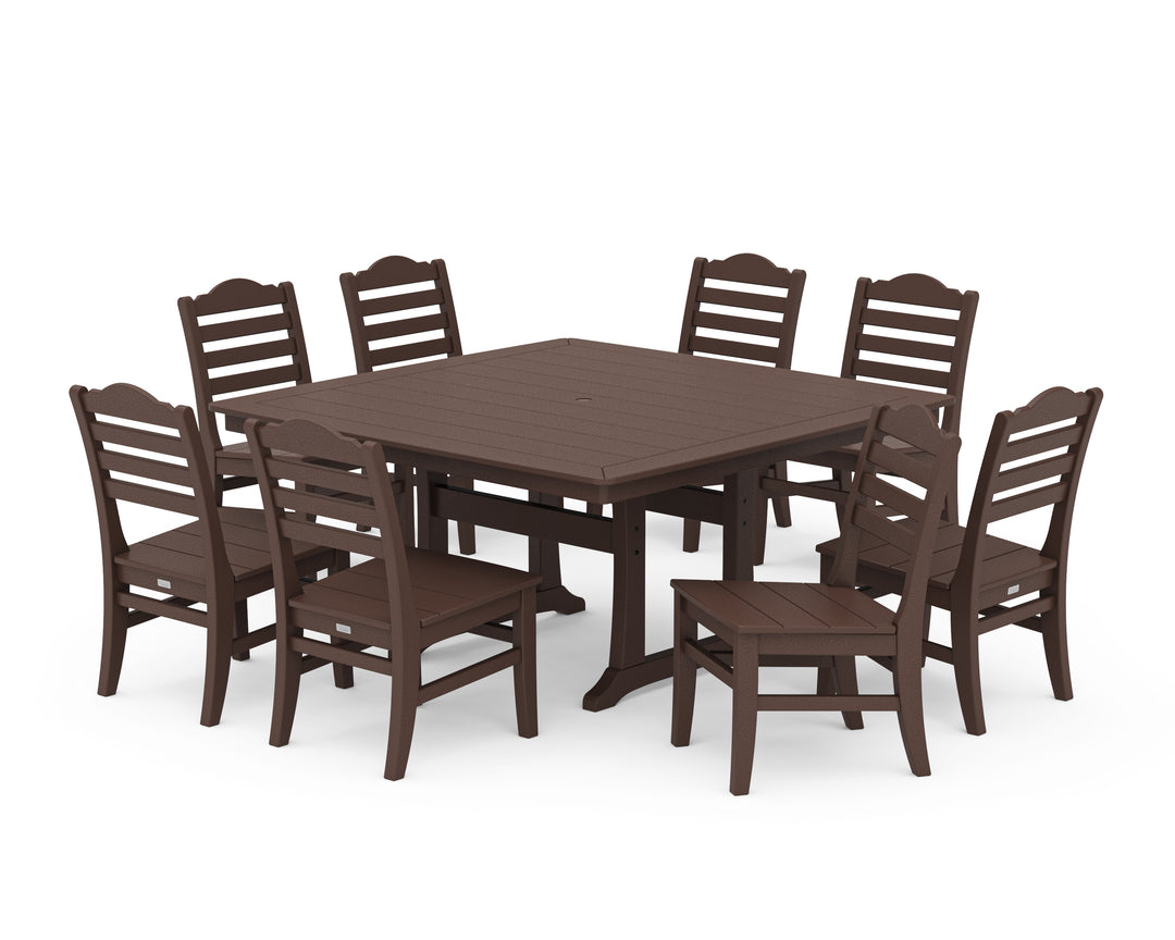 POLYWOOD® Savannah Side Chair 9-Piece Square Dining Set with Trestle Legs