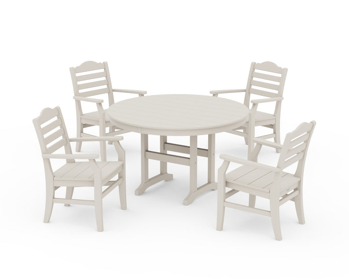 POLYWOOD® Savannah 5-Piece Round Farmhouse Dining Set