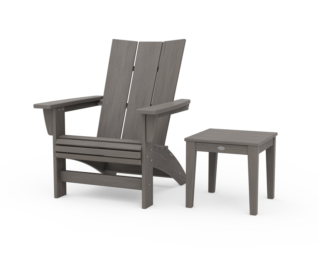 POLYWOOD® Modern Grand Adirondack Chair with Side Table