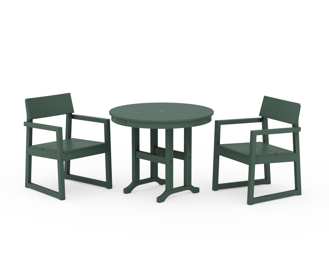 POLYWOOD® EDGE 3-Piece Round Dining Set