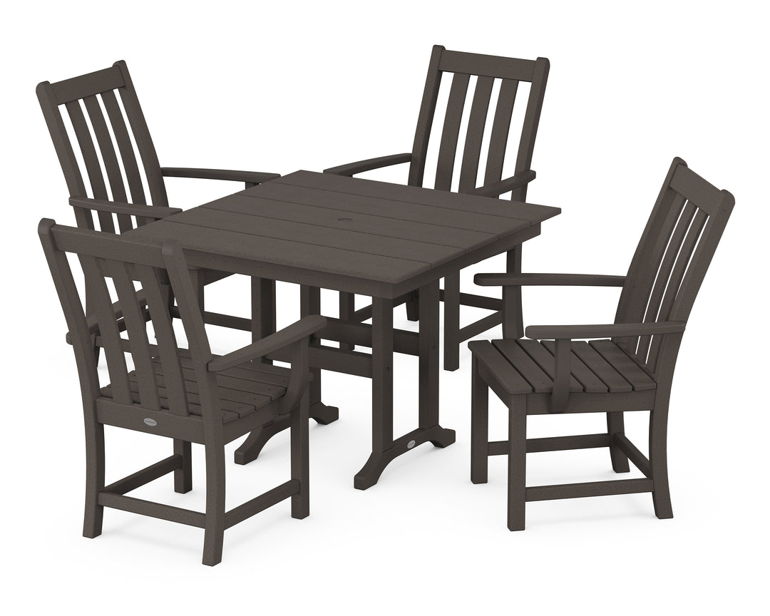 POLYWOOD® Vineyard 5-Piece Farmhouse Dining Set