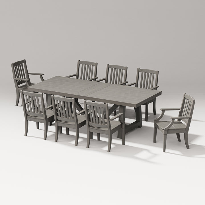 PW Designer Series Estate 9-Piece A-Frame Table Dining Set