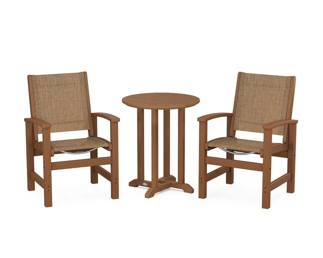 POLYWOOD® Coastal 3-Piece Round Bistro Dining Set