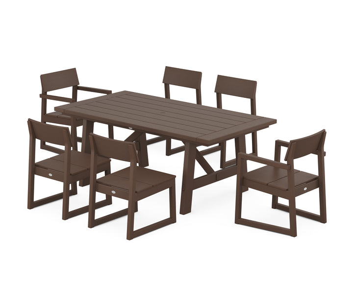 POLYWOOD® EDGE 7-Piece Rustic Farmhouse Dining Set