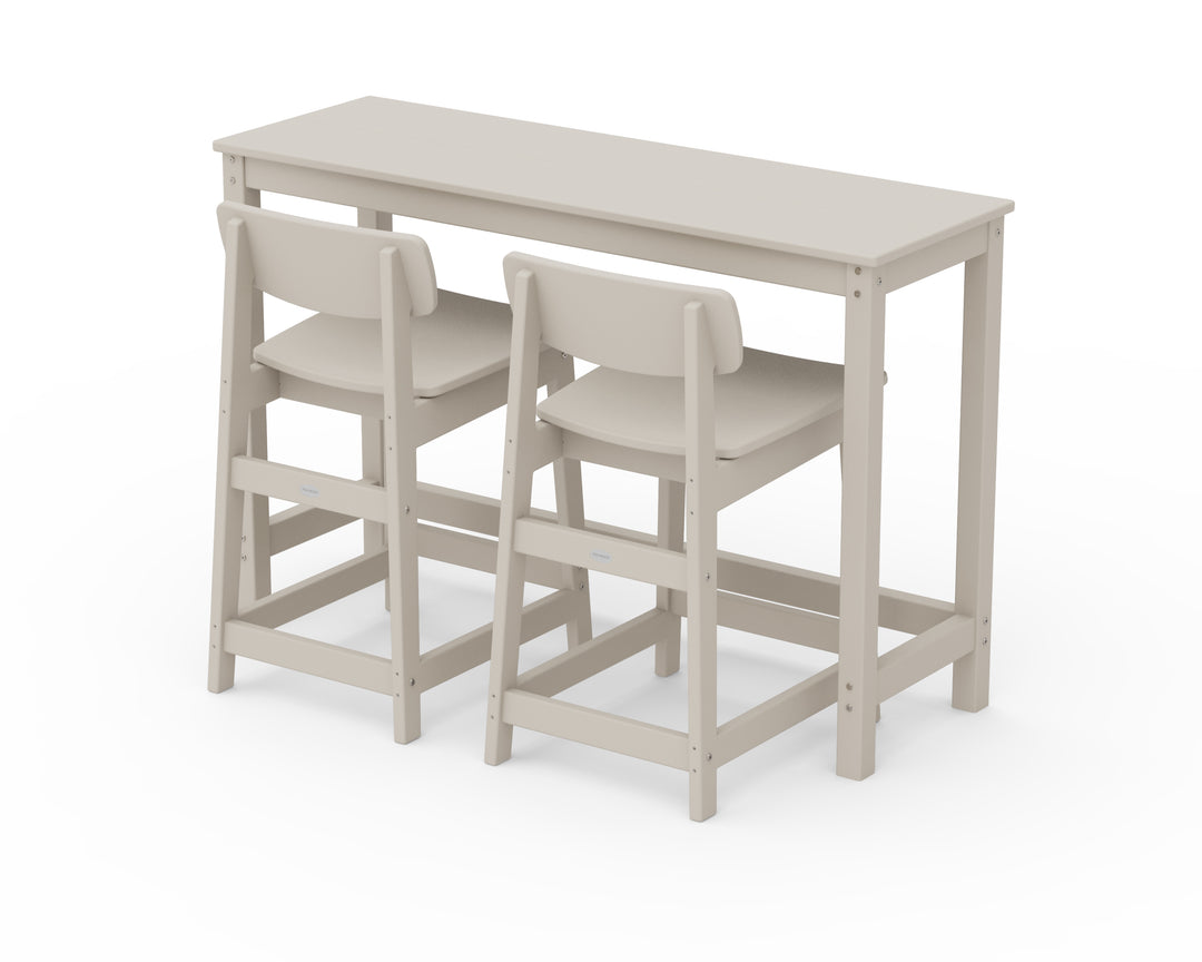 POLYWOOD® Modern Studio Urban Lowback Counter Chair 3-Piece Balcony Set