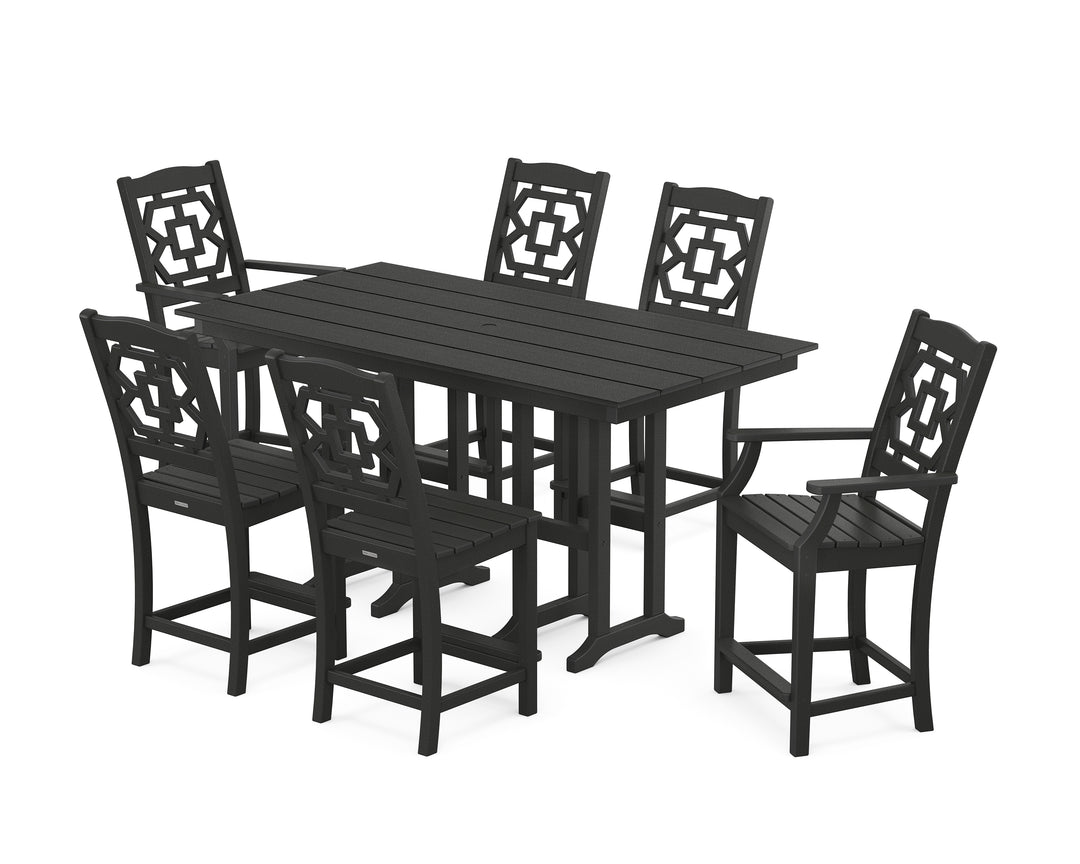 Martha Stewart by POLYWOOD® Chinoiserie 7-Piece Farmhouse Counter Set