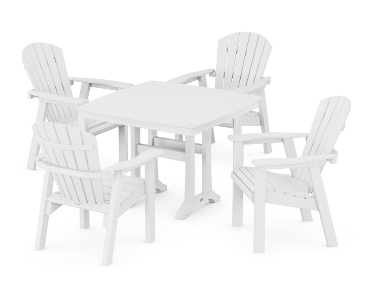 POLYWOOD® Seashell 5-Piece Dining Set with Trestle Legs