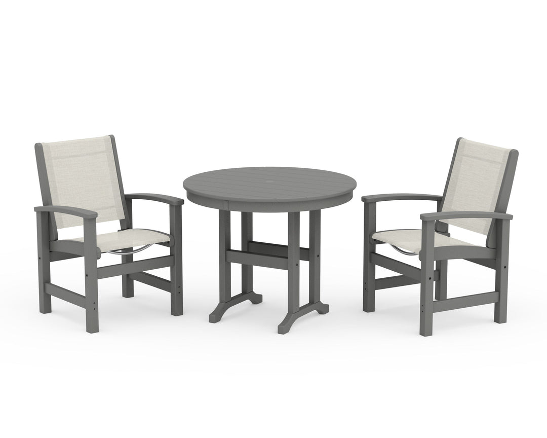 POLYWOOD® Coastal 3-Piece Round Dining Set
