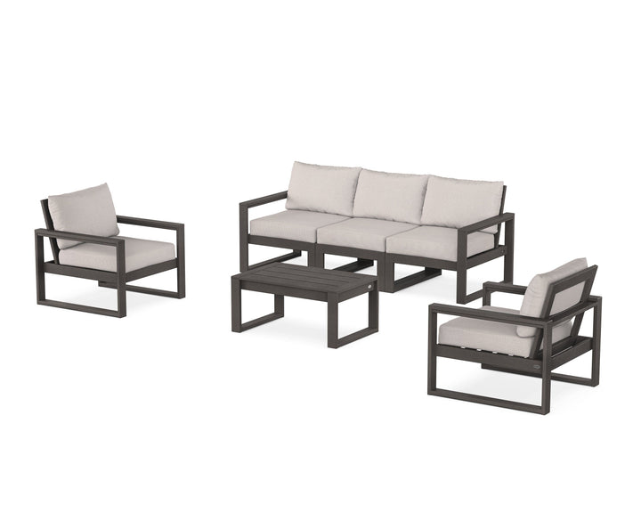 POLYWOOD® EDGE Sectional 4-Piece Deep Seating Set with Sofa