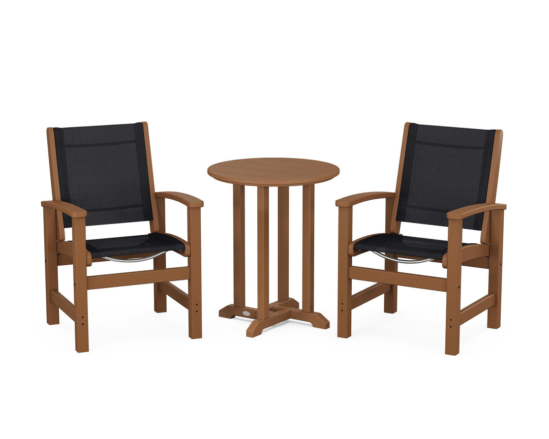 POLYWOOD® Coastal 3-Piece Round Bistro Dining Set