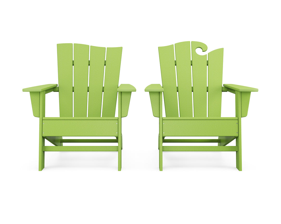 POLYWOOD® Wave 2-Piece Adirondack Set with The Wave Chair Left