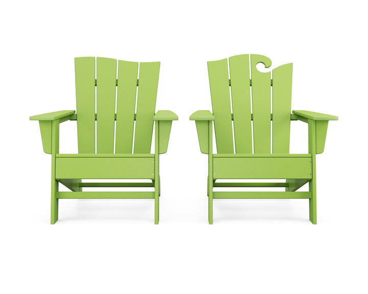 POLYWOOD® Wave 2-Piece Adirondack Set with The Wave Chair Left