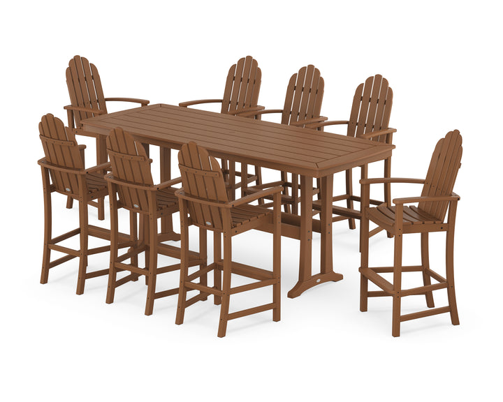POLYWOOD® Classic Adirondack 9-Piece Bar Set with Trestle Legs