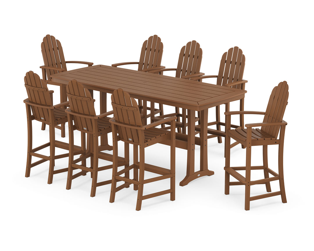 POLYWOOD® Classic Adirondack 9-Piece Bar Set with Trestle Legs