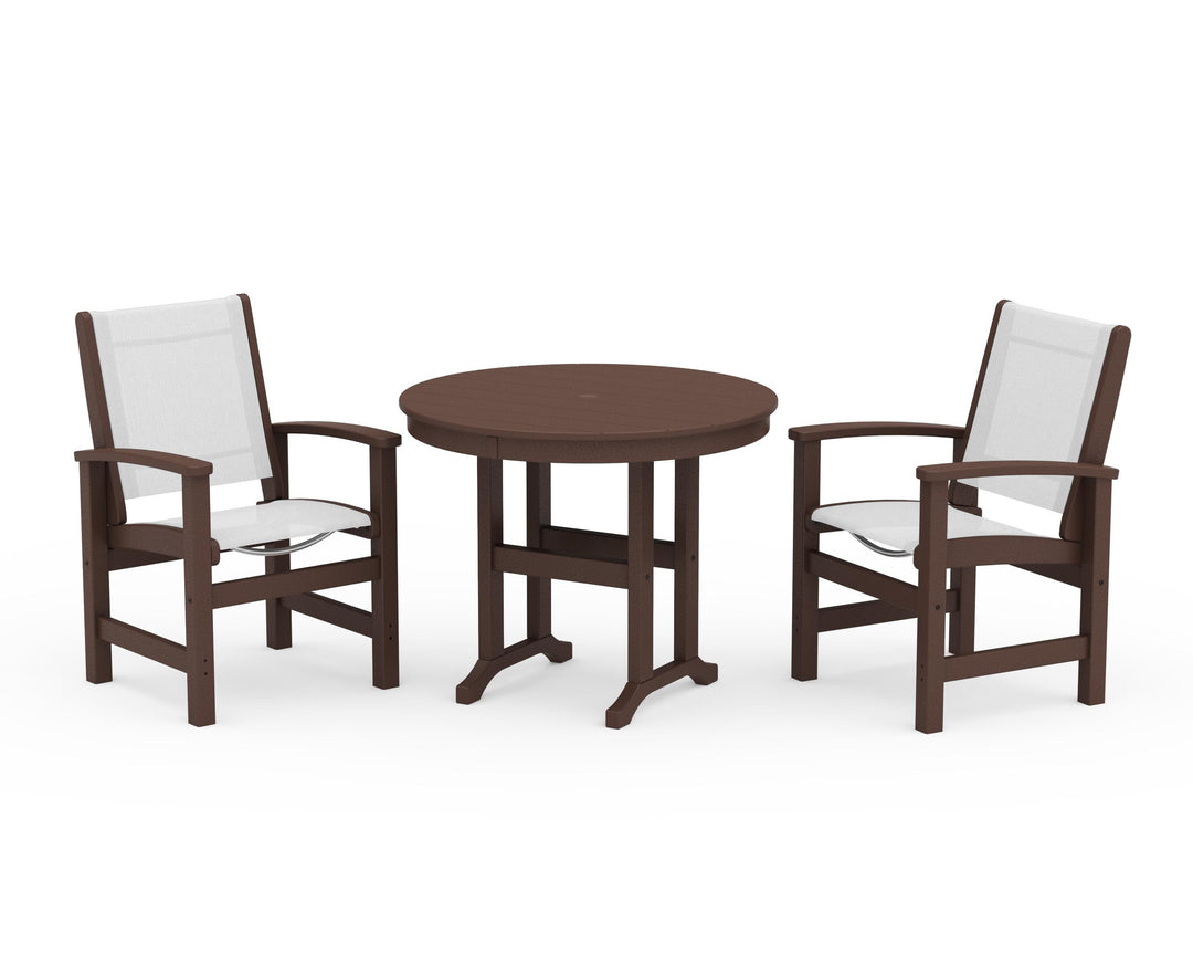 POLYWOOD® Coastal 3-Piece Round Dining Set