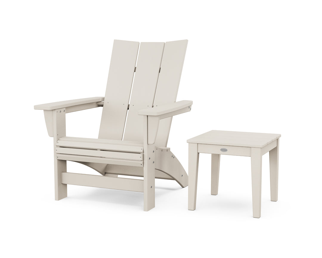 POLYWOOD® Modern Grand Adirondack Chair with Side Table