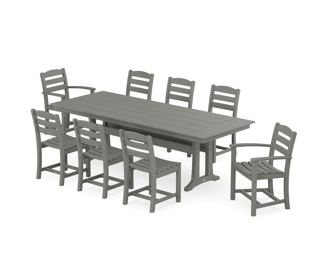 POLYWOOD® La Casa Café 9-Piece Farmhouse Dining Set with Trestle Legs