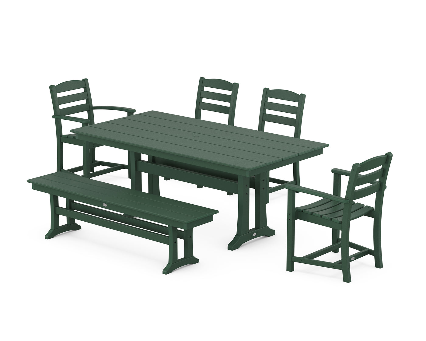 La Casa Cafe 6-Piece Farmhouse Dining Set With Trestle Legs