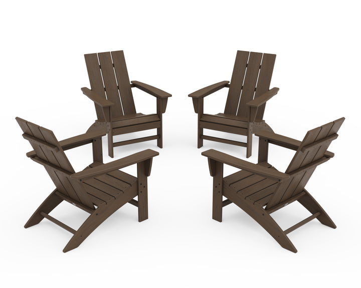 POLYWOOD® 4-Piece Modern Adirondack Chair Conversation Set