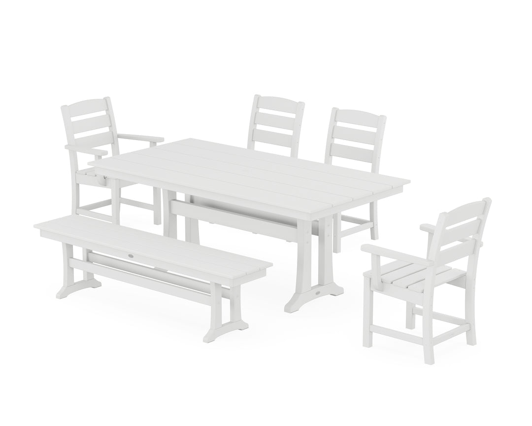 POLYWOOD® Lakeside 6-Piece Farmhouse Dining Set With Trestle Legs