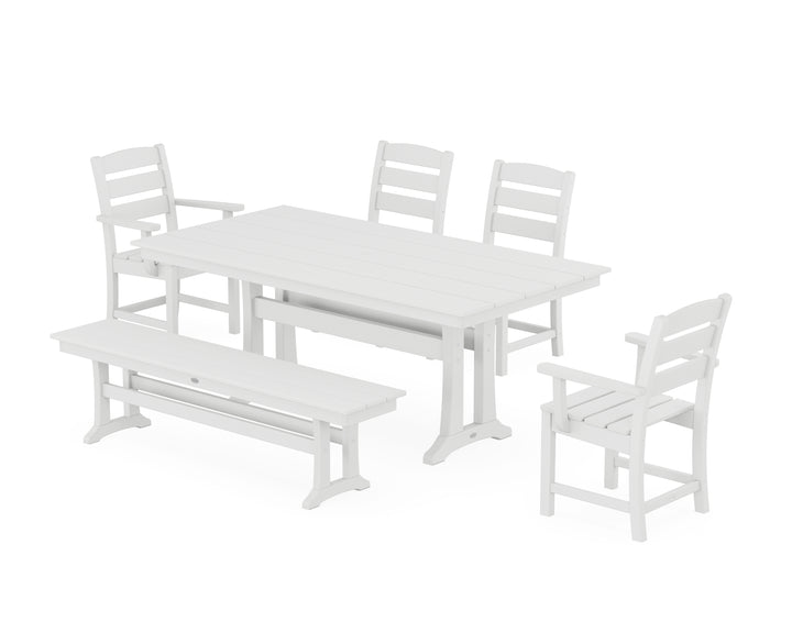 POLYWOOD® Lakeside 6-Piece Farmhouse Dining Set With Trestle Legs