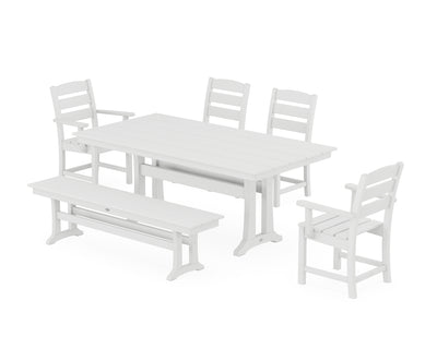 Lakeside 6-Piece Farmhouse Dining Set With Trestle Legs