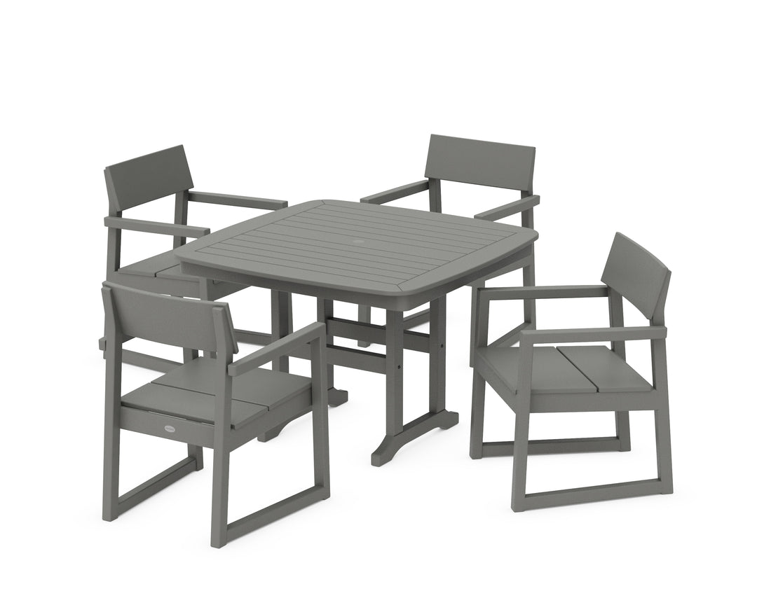 POLYWOOD® EDGE 5-Piece Dining Set with Trestle Legs