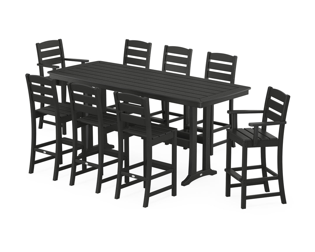 POLYWOOD® Lakeside 9-Piece Bar Set with Trestle Legs