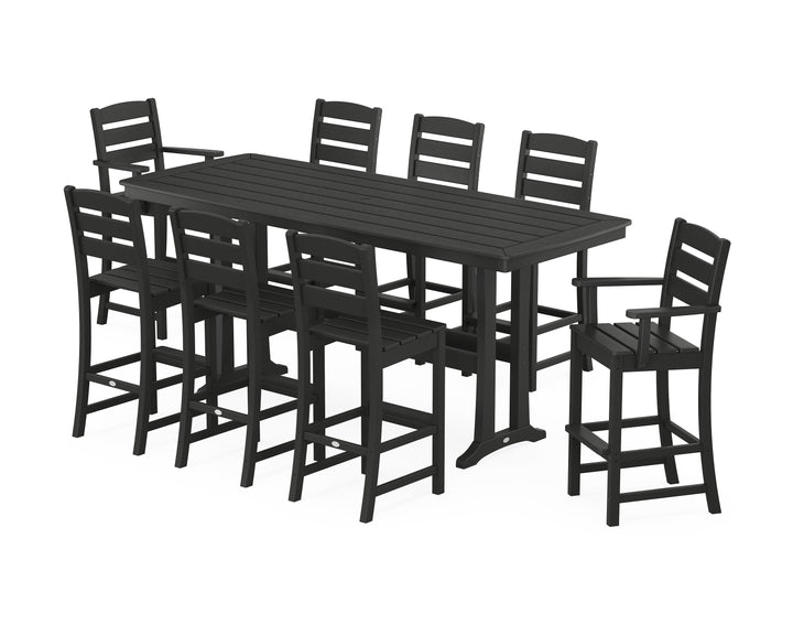 POLYWOOD® Lakeside 9-Piece Bar Set with Trestle Legs