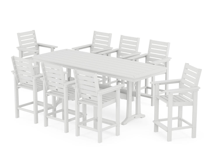 POLYWOOD® Captain 9-Piece Counter Set with Trestle Legs