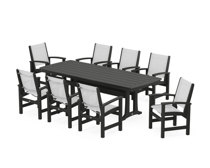 POLYWOOD® Coastal 9-Piece Dining Set with Trestle Legs