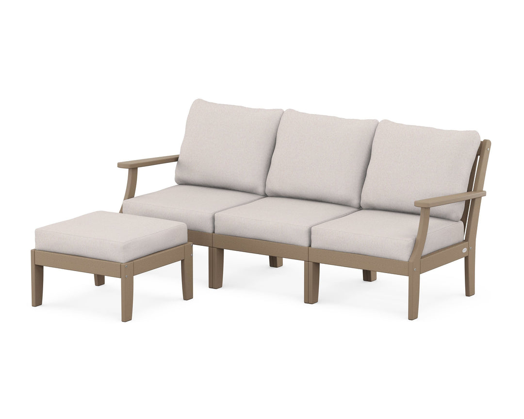 POLYWOOD® Braxton Modular 4-Piece Deep Seating Set with Ottoman