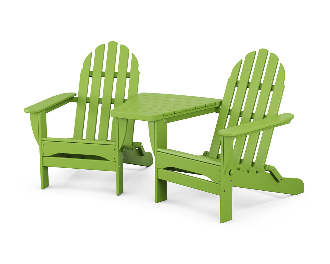 POLYWOOD® Classic Folding Adirondacks with Angled Connecting Table