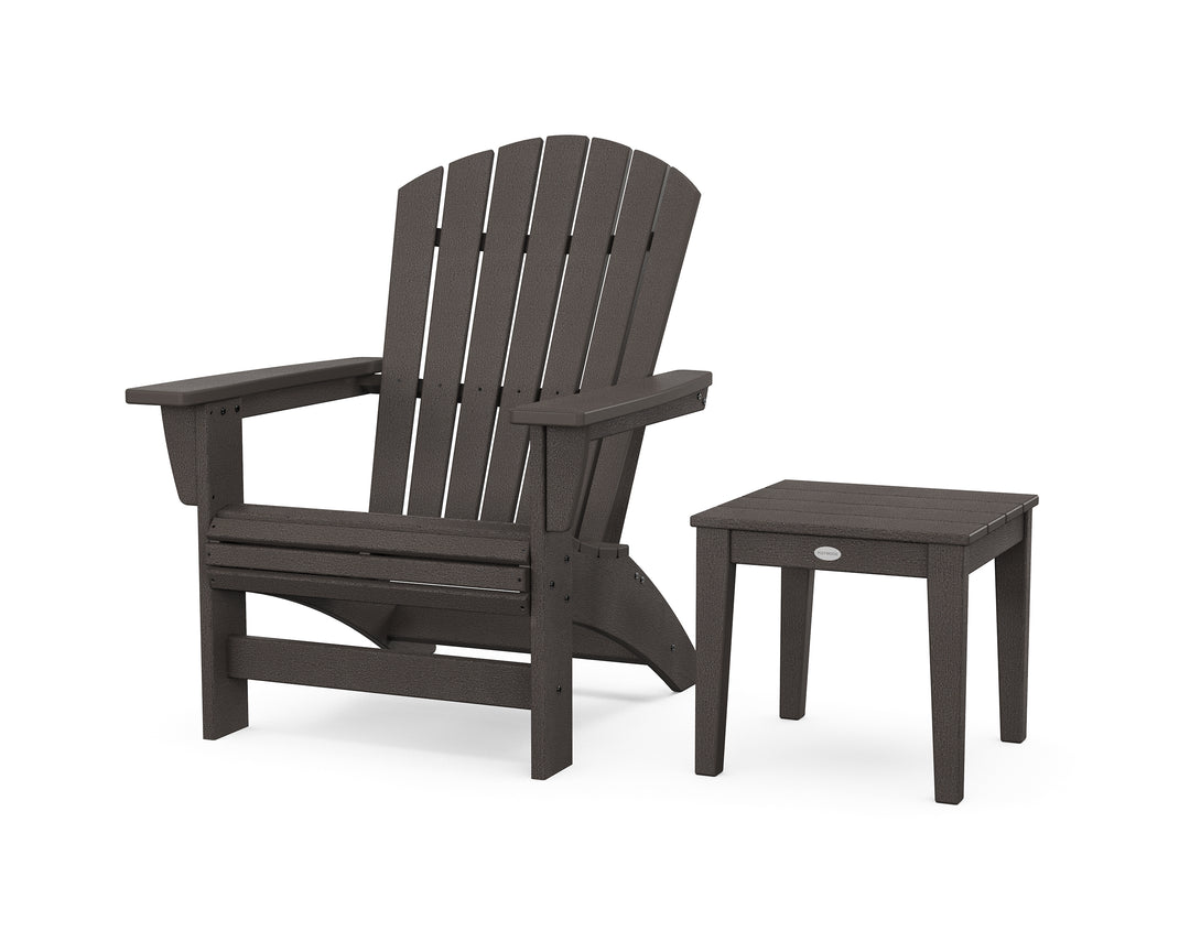 POLYWOOD® Nautical Grand Adirondack Chair with Side Table