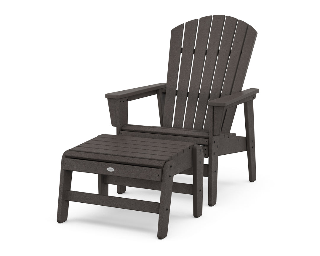 POLYWOOD® Nautical Grand Upright Adirondack Chair with Ottoman