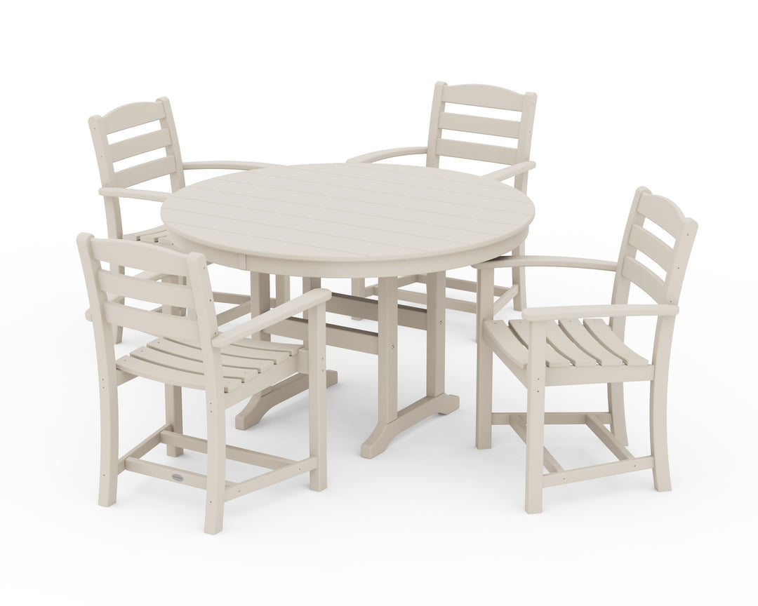 POLYWOOD® La Casa Café 5-Piece Round Farmhouse Dining Set