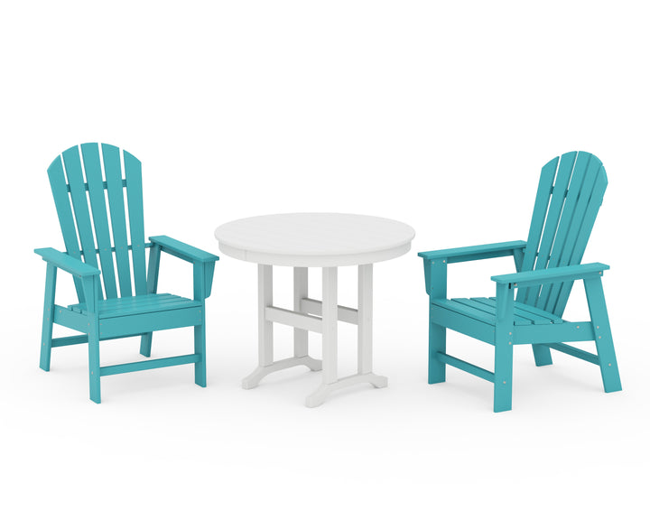POLYWOOD® South Beach 3-Piece Round Farmhouse Dining Set