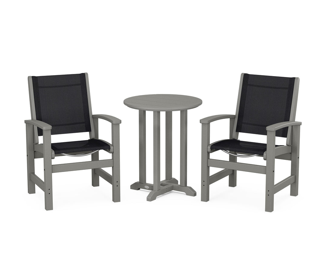 POLYWOOD® Coastal 3-Piece Round Bistro Dining Set