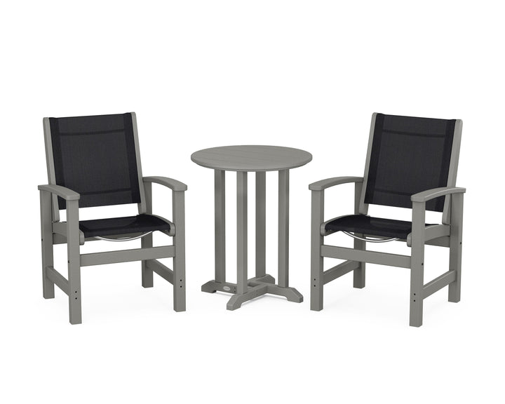 POLYWOOD® Coastal 3-Piece Round Bistro Dining Set