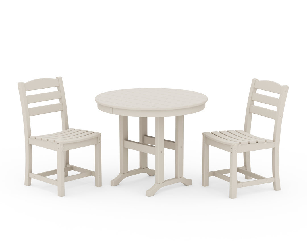 POLYWOOD® La Casa Café Side Chair 3-Piece Round Dining Set