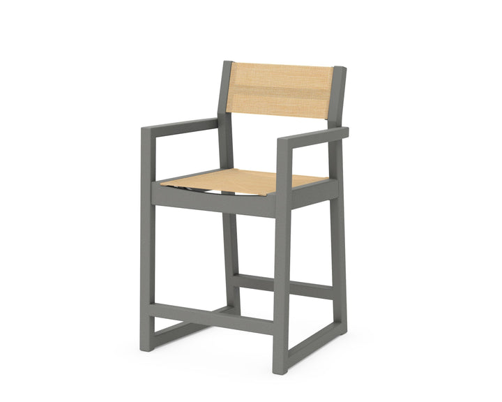 POLYWOOD® EDGE Sling Counter Arm Chair