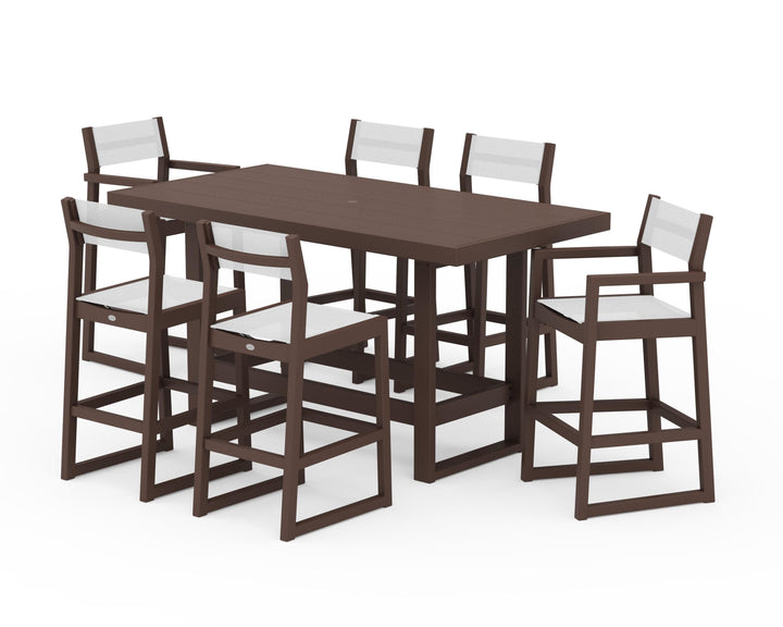 POLYWOOD® EDGE Sling 7-Piece Bar Table Set