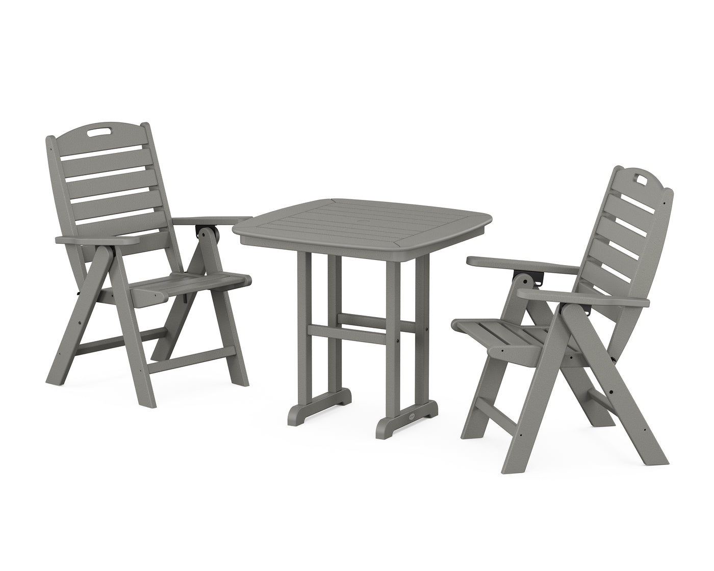 Nautical Folding Highback Chair 3-Piece Dining Set