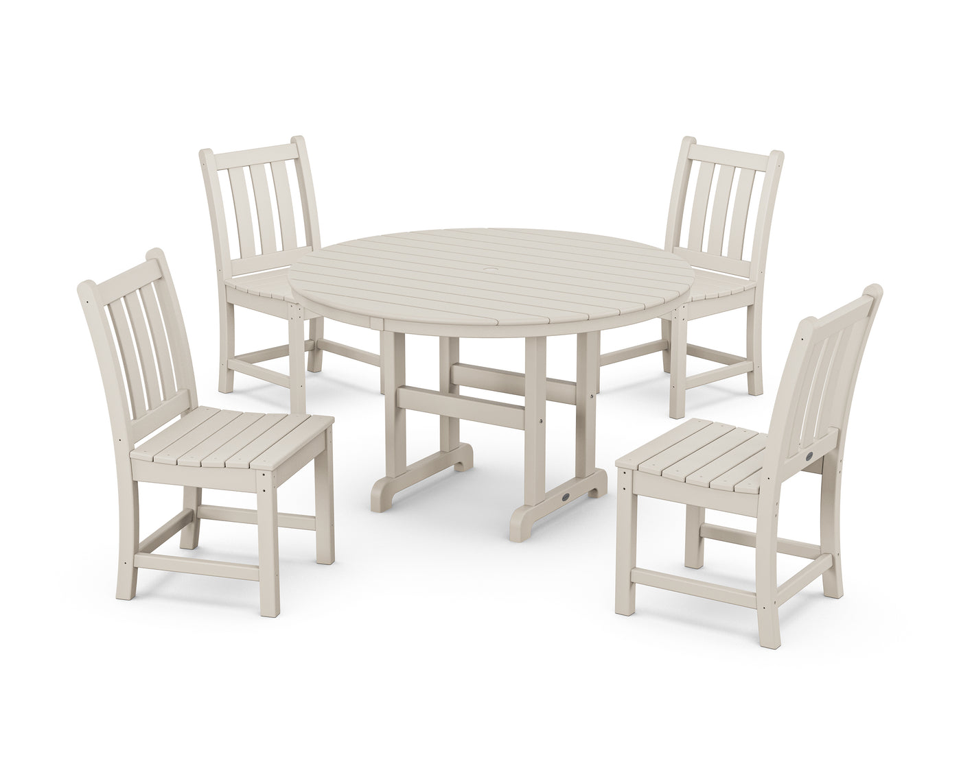 Traditional Garden Side Chair 5-Piece Round Farmhouse Dining Set