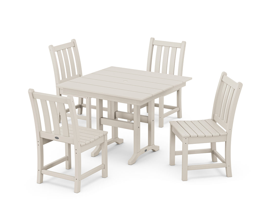 POLYWOOD® Traditional Garden Side Chair 5-Piece Farmhouse Dining Set