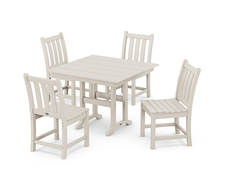 POLYWOOD® Traditional Garden Side Chair 5-Piece Farmhouse Dining Set