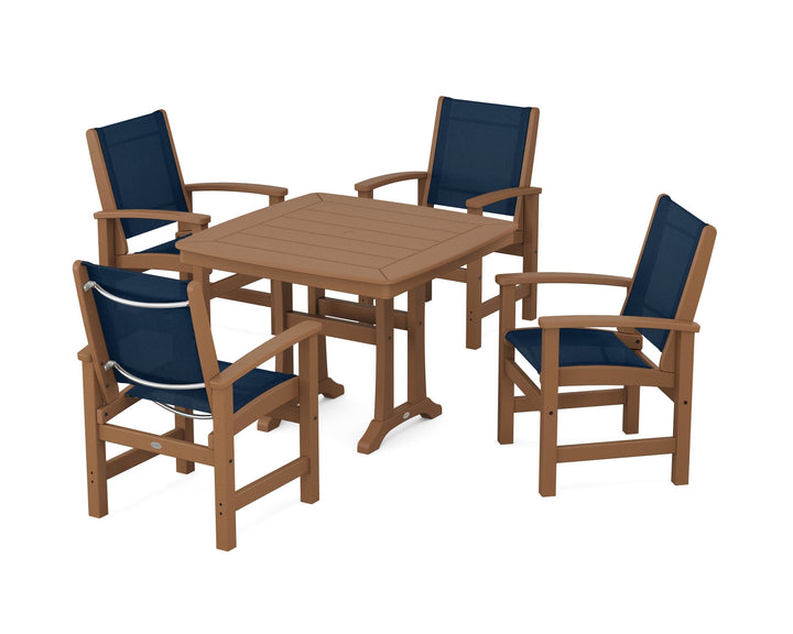 POLYWOOD® Coastal 5-Piece Dining Set with Trestle Legs