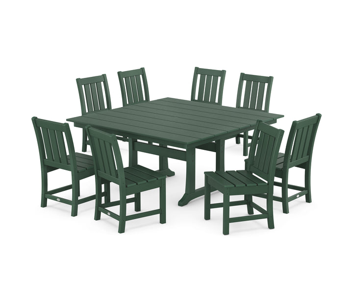 POLYWOOD® Oxford Side Chair 9-Piece Square Farmhouse Dining Set with Trestle Legs