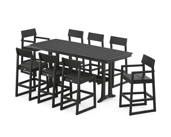 POLYWOOD® EDGE 9-Piece Bar Set with Trestle Legs