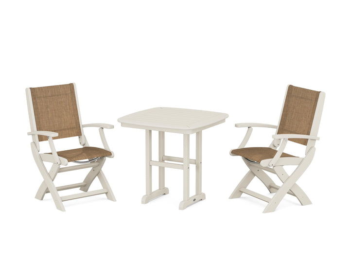 POLYWOOD® Coastal Folding Chair 3-Piece Dining Set